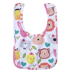 Cute Animals Cartoon Seamless Background Baby Bib by Bakwanart