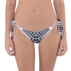 Black And White Modern Texture Seamless Print Fabric Pattern Reversible Bikini Bottoms