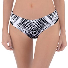 Black And White Modern Texture Seamless Print Fabric Pattern Reversible Classic Bikini Bottoms