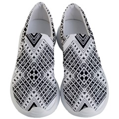 Black And White Modern Texture Seamless Print Fabric Pattern Women s Lightweight Slip Ons by Bakwanart