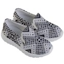 Black And White Modern Texture Seamless Print Fabric Pattern Kids Lightweight Slip Ons View3