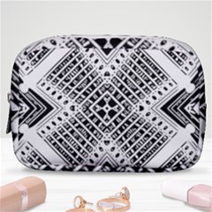 Black And White Modern Texture Seamless Print Fabric Pattern Make Up Pouch (small) by Bakwanart