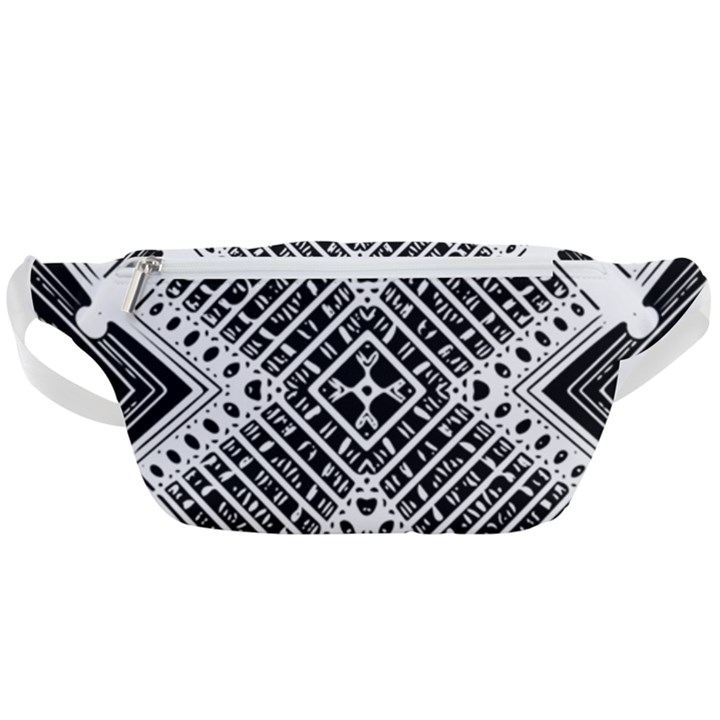 Black And White Modern Texture Seamless Print Fabric Pattern Waist Bag 