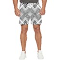 Black And White Modern Texture Seamless Print Fabric Pattern Men s Runner Shorts View1