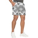 Black And White Modern Texture Seamless Print Fabric Pattern Men s Runner Shorts View2