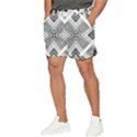 Black And White Modern Texture Seamless Print Fabric Pattern Men s Runner Shorts View3