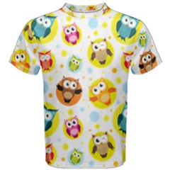 Owl Bird Cartoon Men s Cotton Tee by Bakwanart