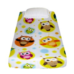 Owl Bird Cartoon Fitted Sheet (single Size) by Bakwanart