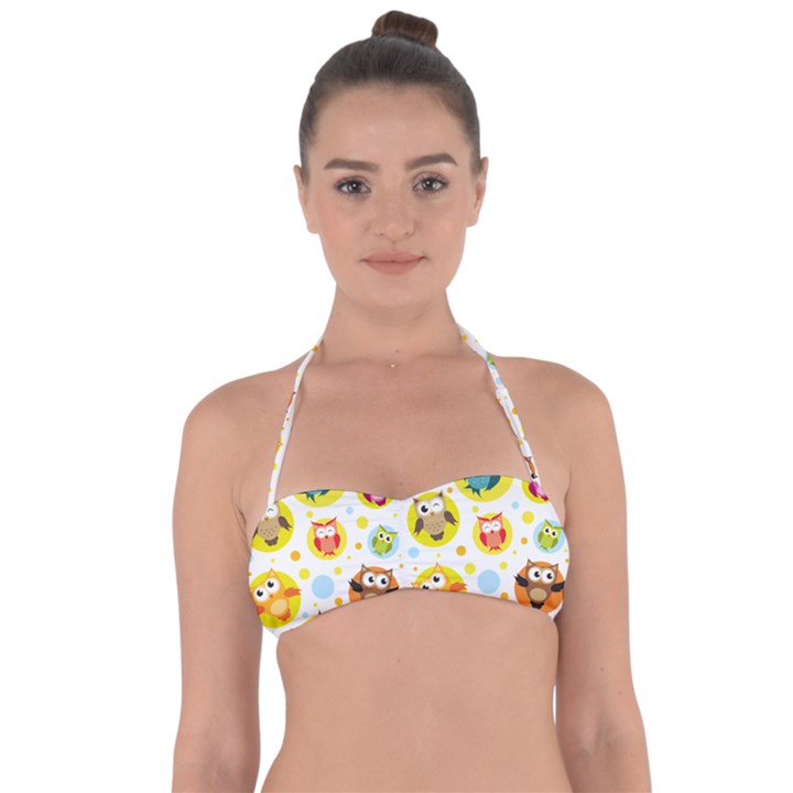 Owl Bird Cartoon Halter Bandeau Bikini Top