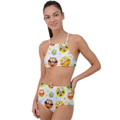 Owl Bird Cartoon High Waist Tankini Set by Bakwanart