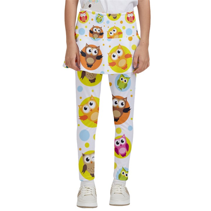 Owl Bird Cartoon Kids  Skirted Pants