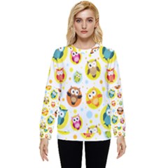 Owl Bird Cartoon Hidden Pocket Sweatshirt by Bakwanart