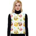 Owl Bird Cartoon Women s Short Button Up Puffer Vest View1