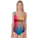 Multicolored Geometric Origami Idea Pattern Princess Tank Leotard  View1