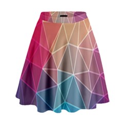 Multicolored Geometric Origami Idea Pattern High Waist Skirt by Bakwanart