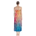 Multicolored Geometric Origami Idea Pattern Button Up Chiffon Maxi Dress View2