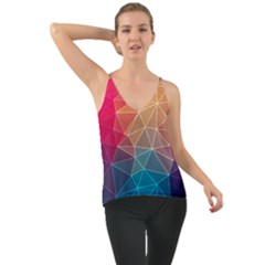 Multicolored Geometric Origami Idea Pattern Chiffon Cami by Bakwanart