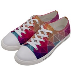 Multicolored Geometric Origami Idea Pattern Men s Low Top Canvas Sneakers by Bakwanart