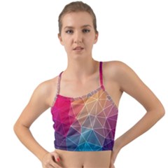 Multicolored Geometric Origami Idea Pattern Mini Tank Bikini Top by Bakwanart