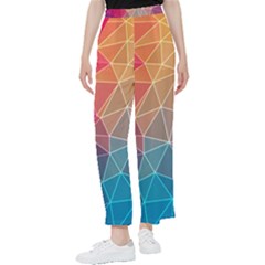 Multicolored Geometric Origami Idea Pattern Women s Pants  by Bakwanart