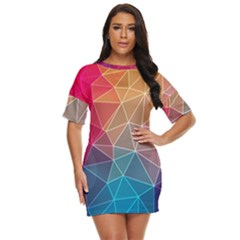 Multicolored Geometric Origami Idea Pattern Just Threw It On Dress by Bakwanart