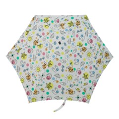 Summer Pattern Colorful Drawing Doodle Mini Folding Umbrellas by Bakwanart