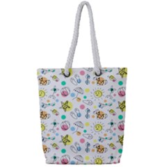 Summer Pattern Colorful Drawing Doodle Full Print Rope Handle Tote (small) by Bakwanart