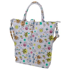 Summer Pattern Colorful Drawing Doodle Buckle Top Tote Bag by Bakwanart