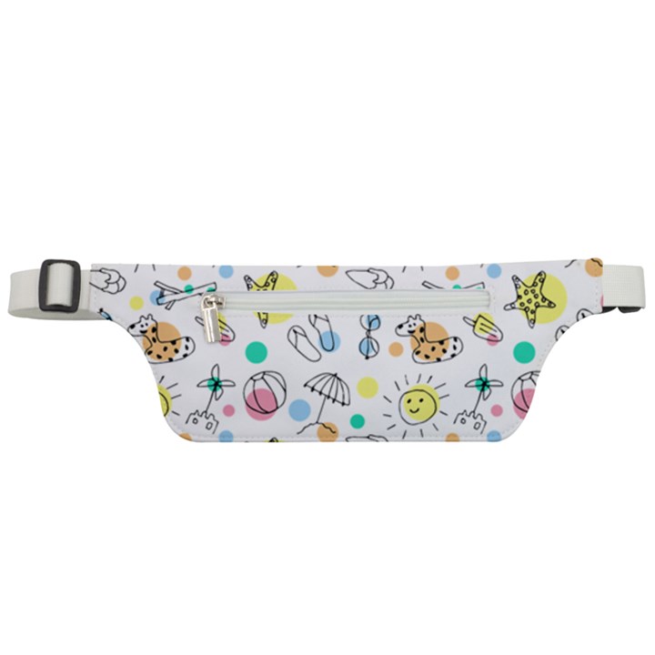 Summer Pattern Colorful Drawing Doodle Active Waist Bag