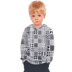 Black And White Geometric Patterns Kids  Overhead Hoodie