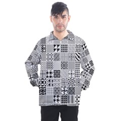 Black And White Geometric Patterns Men s Half Zip Pullover