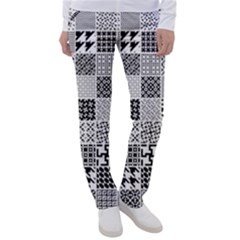 Black And White Geometric Patterns Women s Casual Pants