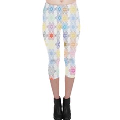 Spirals Twirls Abstract Geometric Art Pattern Capri Leggings  by Bakwanart