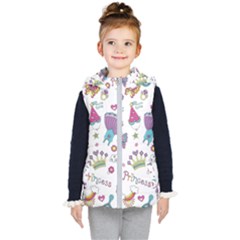 Princess Element Background Material Kids  Hooded Puffer Vest by Bakwanart