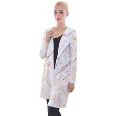 Weather Umbrella Rain Cloud Seamless Doodle Pattern Hooded Pocket Cardigan by Bakwanart