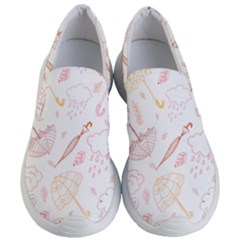 Weather Umbrella Rain Cloud Seamless Doodle Pattern Women s Lightweight Slip Ons by Bakwanart