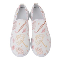 Weather Umbrella Rain Cloud Seamless Doodle Pattern Women s Slip On Sneakers by Bakwanart