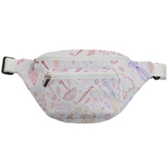 Weather Umbrella Rain Cloud Seamless Doodle Pattern Fanny Pack by Bakwanart