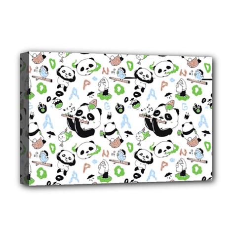 Giant Panda Bear Pattern Deluxe Canvas 18  X 12  (stretched) by Bakwanart