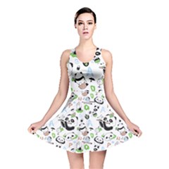 Giant Panda Bear Pattern Reversible Skater Dress by Bakwanart