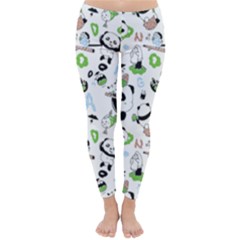 Giant Panda Bear Pattern Classic Winter Leggings by Bakwanart