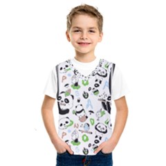 Giant Panda Bear Pattern Kids  Basketball Tank Top by Bakwanart