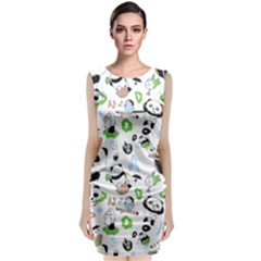 Giant Panda Bear Pattern Classic Sleeveless Midi Dress by Bakwanart