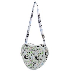 Giant Panda Bear Pattern Heart Shoulder Bag by Bakwanart