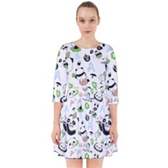 Giant Panda Bear Pattern Smock Dress by Bakwanart