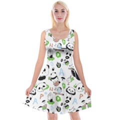 Giant Panda Bear Pattern Reversible Velvet Sleeveless Dress by Bakwanart