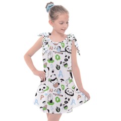 Giant Panda Bear Pattern Kids  Tie Up Tunic Dress by Bakwanart