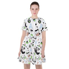 Giant Panda Bear Pattern Sailor Dress by Bakwanart