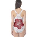 Red Hibiscus Flowers Art One Piece Swimsuit View2