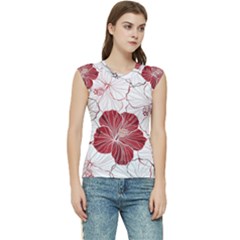 Red Hibiscus Flowers Art Women s Raglan Cap Sleeve Tee by Bakwanart